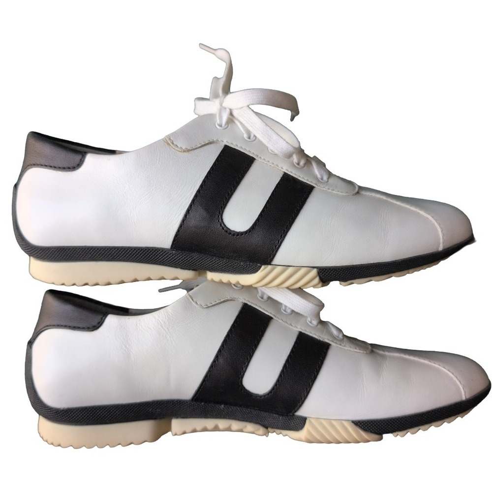 Naturalizer Women's White And Black Lace Up Comfort Sneaker Shoe 8 N